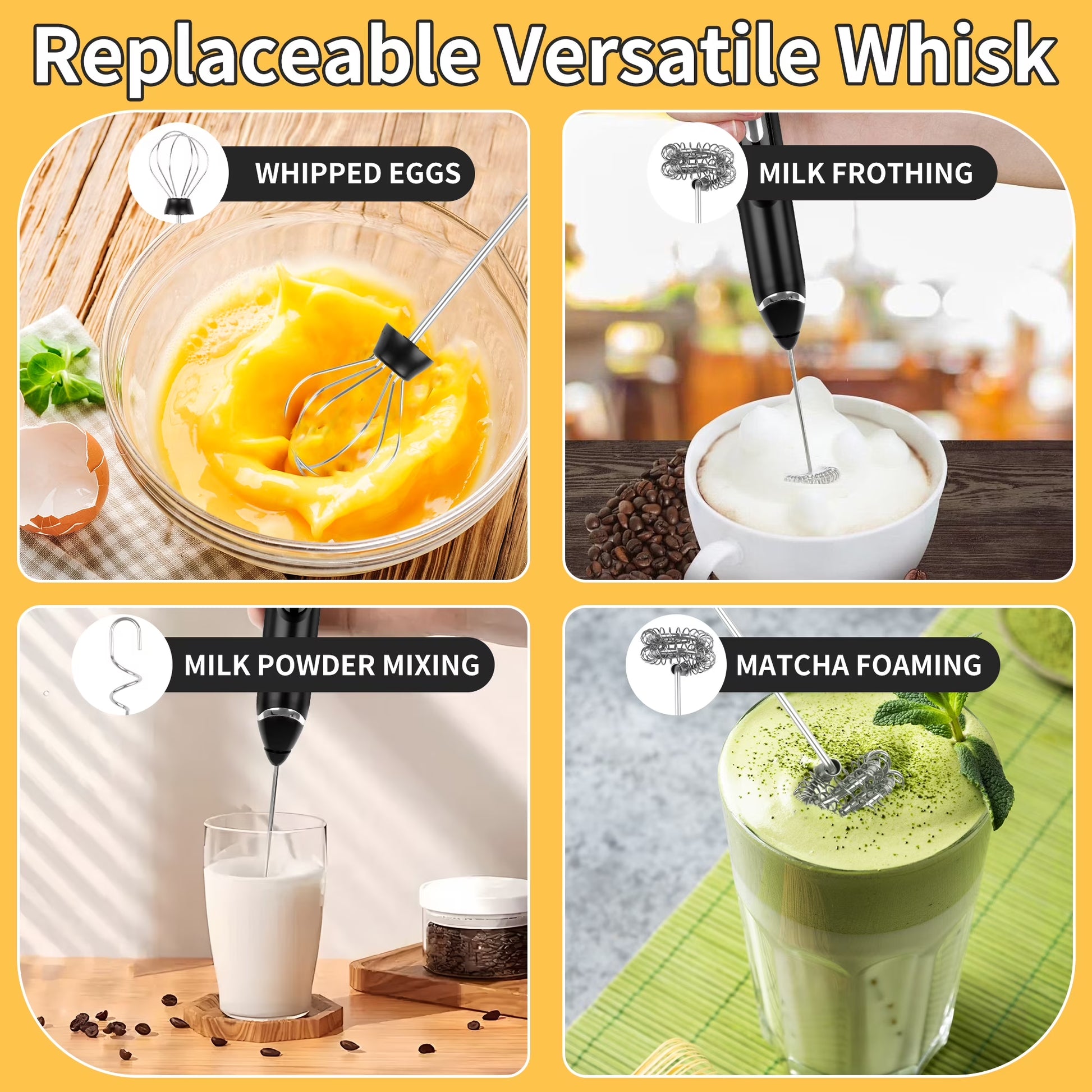 Make your daily drinks faster, smoother, and more enjoyable with this rechargeable handheld milk frother. Designed for everyday convenience, this versatile kitchen mixer helps you prepare café-style beverages and quick recipes at home in seconds.